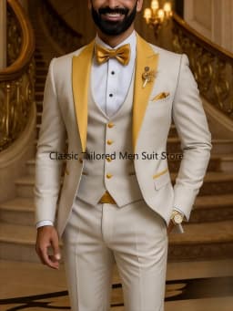 Quality Men's Suit Fit Tuxedo 3 Pieces Suit Dress Wedding Work & Party