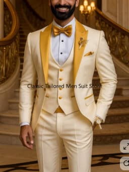 Quality Men's Suit Fit Tuxedo 3 Pieces Suit Dress Wedding Work & Party