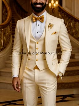 Quality Men's Suit Fit Tuxedo 3 Pieces Suit Dress Wedding Work & Party
