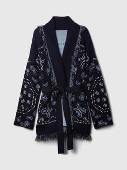 Vintage Tassels Print Women's Print Cardigan V-Neck Lace Up Full Sleeve Spliced Sweaters 2025 Autumn Lady All-match Kintwears