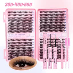 DIY Cluster Lashes Kit Individual Lashes 3D Faux Mink Lashes Wispy Eyelash Extension Soft Lashes Reuseable Makeup