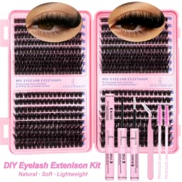DIY Cluster Lashes Kit Individual Lashes 3D Faux Mink Lashes Wispy Eyelash Extension Soft Lashes Reuseable Makeup