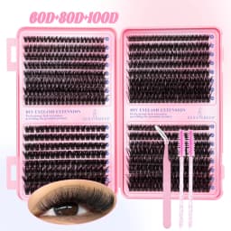 DIY Cluster Lashes Kit Individual Lashes 3D Faux Mink Lashes Wispy Eyelash Extension Soft Lashes Reuseable Makeup