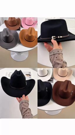 Vintage Western Cowboy Hat For Men's Gentleman Lady Jazz Cowgirl With Leather Wide Brim Cloche Church Sombrero Hombre Caps