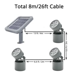 Solar Underwater Submersible Pond Light,Amphibious Solar Spotlight IP68 Outdoor Landscape Lamp Auto ON/Off for Garden
