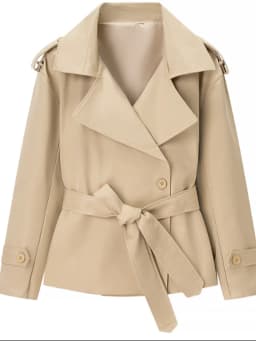 Women Waist Cinching Windbreaker Fashion Solid Laple Neck Button Long Sleeve Single-breasted Coats 2026 Lady Street Solid Jacket