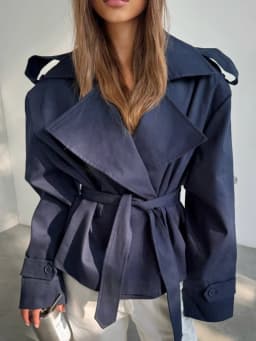 Women Waist Cinching Windbreaker Fashion Solid Laple Neck Button Long Sleeve Single-breasted Coats 2026 Lady Street Solid Jacket
