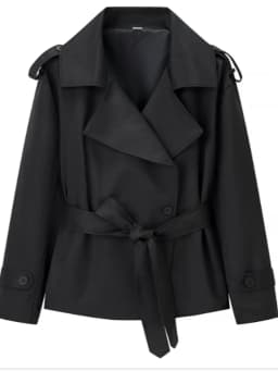 Women Waist Cinching Windbreaker Fashion Solid Laple Neck Button Long Sleeve Single-breasted Coats 2026 Lady Street Solid Jacket