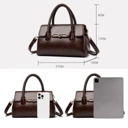 Woven Handle High Quality Leather Women Top-handle Shoulder Bags Retro Casual Totes Latest Trendy Lock Designer Handbag Small