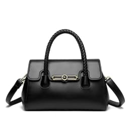 Woven Handle High Quality Leather Women Top-handle Shoulder Bags Retro Casual Totes Latest Trendy Lock Designer Handbag Small