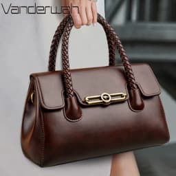 Woven Handle High Quality Leather Women Top-handle Shoulder Bags Retro Casual Totes Latest Trendy Lock Designer Handbag Small