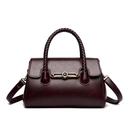 Woven Handle High Quality Leather Women Top-handle Shoulder Bags Retro Casual Totes Latest Trendy Lock Designer Handbag Small
