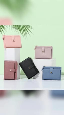 Fashion Women Wallets Leather Female Purse Mini Hasp Solid Multi-Cards Holder Coin Short Wallets Slim Small Wallet Zipper Hasp