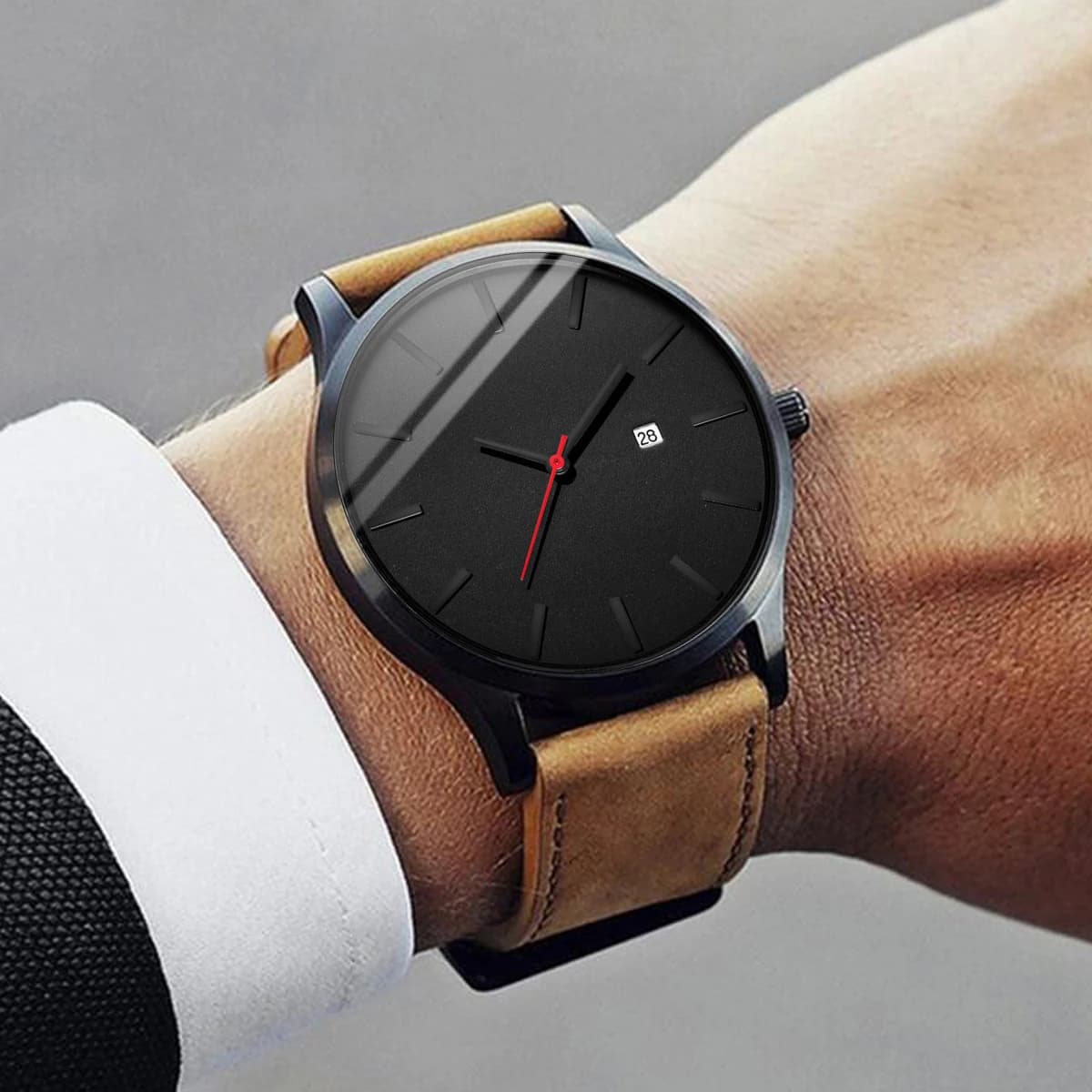 Relogio Masculino Men Watch Fashion Sport Watches Men's Calendar Leather Strap Quartz Wristwatch relojes hombre