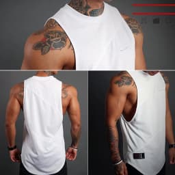 Men's Gym Tank Top Bodybuilding Singlet Fitness Sleeveless Vest Muscle Shirt Casual Cotton Top Workout Sports Vest Men Clothing