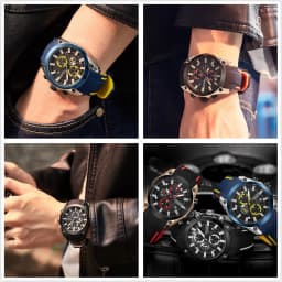 MEGIR Original Blue Sport Watch for Men Luxury Military Quartz Chronograph Clock Luminous Big Dial Wristwatch Montre Homme 2144