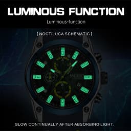 MEGIR Original Blue Sport Watch for Men Luxury Military Quartz Chronograph Clock Luminous Big Dial Wristwatch Montre Homme 2144