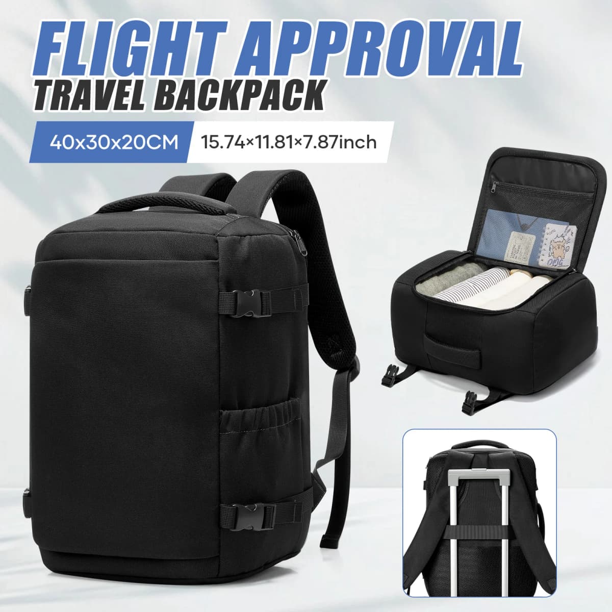 Backpack for Men, Portable Backpack Travel backpack Cabin Size, Backpack 40x30x20 Ryanair Cabin Bag Hand Luggage Backpack Laptop