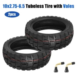 10x2.75-6.5 Tubeless Tire with Valves 10 Inch Vacuum Tires for Speedway 5 Dualtron 3 Hover-1 Alpha Hiboy Titan Electric Scooter