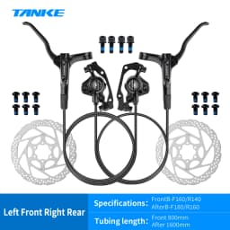 TANKE MT200 Bike Hydraulic Disc Brake MTB Brake BL BR 800/1600mm Bicycle Brake 2 Piston 3 Finger Steel Lever Bike Parts Upgrade