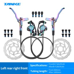 TANKE MT200 Bike Hydraulic Disc Brake MTB Brake BL BR 800/1600mm Bicycle Brake 2 Piston 3 Finger Steel Lever Bike Parts Upgrade