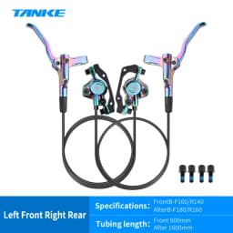 TANKE MT200 Bike Hydraulic Disc Brake MTB Brake BL BR 800/1600mm Bicycle Brake 2 Piston 3 Finger Steel Lever Bike Parts Upgrade
