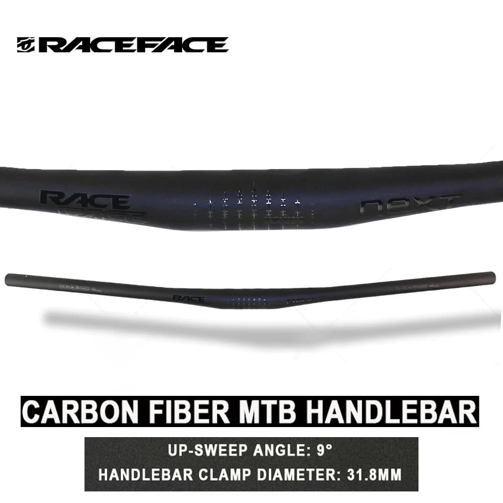 Raceface Next MTB Handlebar 9 Degree Full Carbon Mountain Bike Handlebars 31.8mm Carbon Handlebar Matte Black Bike Accessories