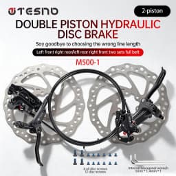 TESNO M500 2-Piston MTB Hydraulic Disc Brake Set Aluminum Alloy Front And Rear Bicycle Brakes with Silicone Protective Covers