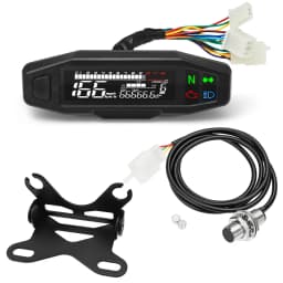 Motorcycle Speedometer 0-12000RPM Tachometer Voltage Gauge 1-6 Gear Meter Odometer Instrument For 12V Motor Waterproof Universal
