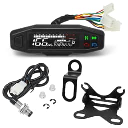 Motorcycle Speedometer 0-12000RPM Tachometer Voltage Gauge 1-6 Gear Meter Odometer Instrument For 12V Motor Waterproof Universal