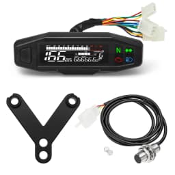 Motorcycle Speedometer 0-12000RPM Tachometer Voltage Gauge 1-6 Gear Meter Odometer Instrument For 12V Motor Waterproof Universal