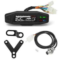 Motorcycle Speedometer 0-12000RPM Tachometer Voltage Gauge 1-6 Gear Meter Odometer Instrument For 12V Motor Waterproof Universal