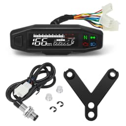 Motorcycle Speedometer 0-12000RPM Tachometer Voltage Gauge 1-6 Gear Meter Odometer Instrument For 12V Motor Waterproof Universal