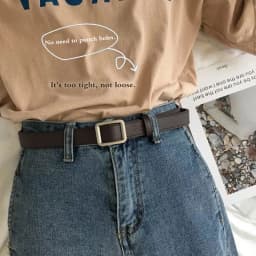 Square Metal Buckle Belt For Men Women Non-hole Korean Wild PU Leather Long Waistband Solid Color Decoration Jeans Pants Strap