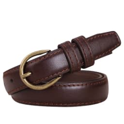 New PU Leather Thin Belt For Women Men Retro Bronze Pin Metal Buckle Waist Belt Jeans Pants Adjustable Decorative Straps Girdle