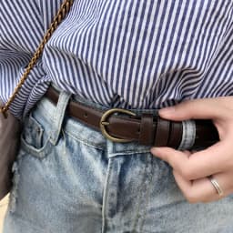 New PU Leather Thin Belt For Women Men Retro Bronze Pin Metal Buckle Waist Belt Jeans Pants Adjustable Decorative Straps Girdle