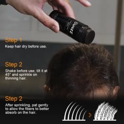 BUNEE Hair Fiber 27.5g: Men's Natural Hair-Thickening Fibers for Balding Areas, Fills Part Lines, Includes 27.5g Fiber Powder.