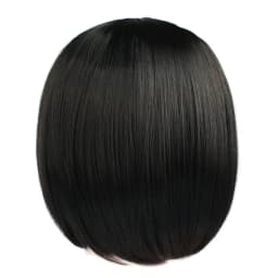 Wigs for Women Short Wavy Bob Black Wig with Bangs Synthetic Hair Wigs for Daily Heat Resistant Fiber Black Cosplay Party Wig