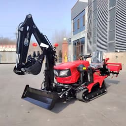 Agricultural Crawler Tractor 35HP Ride-On Rotary Tiller with Front Loader 25HP 30HP 50HP Track for Small Farm Garden Cultivation