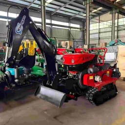 Agricultural Crawler Tractor 35HP Ride-On Rotary Tiller with Front Loader 25HP 30HP 50HP Track for Small Farm Garden Cultivation