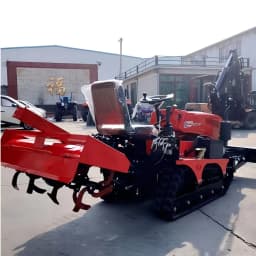 Agricultural Crawler Tractor 35HP Ride-On Rotary Tiller with Front Loader 25HP 30HP 50HP Track for Small Farm Garden Cultivation