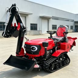 Agricultural Crawler Tractor 35HP Ride-On Rotary Tiller with Front Loader 25HP 30HP 50HP Track for Small Farm Garden Cultivation