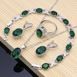 Natural 925 Silver Jewelry Purple Cubic Zirconia White Crystal Jewelry Sets  Women Earrings/Pendant/Necklace/Rings/Bracelet