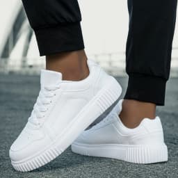 YRZL Womens Sneakers Autumn White Shoes Lightweight Thick Sole Non Slip Skatebaord Shoes Unisex Casual Sports Shoes for Man