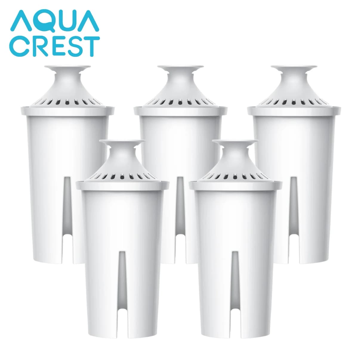 AQUA CREST CF06A Replacement for Brita® Filter, Brita® Water Pitchers and Dispensers, Classic OB03, Mavea® 107007, and More, NSF Certified Pitcher Water Filter, 5 Pack