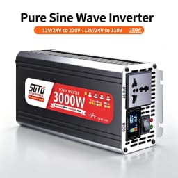 Pure Sine Wave Inverter 3000W 12V24V to 220V 50Hz to 110V 60Hz Car Home Battery Solar Power Converter Universal Socket
