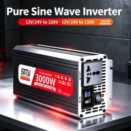 Pure Sine Wave Inverter 3000W 12V24V to 220V 50Hz to 110V 60Hz Car Home Battery Solar Power Converter Universal Socket