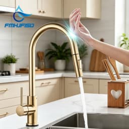 Pull Out Intelligent Touch Kitchen Sink Faucet With Hot And Cold Mixing Sink Faucet That Can Rotate 360 Degrees