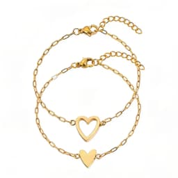 14k Stainless Steel Hollow Heart Bracelet for Women, Adjustable, Giving Heart-Shaped Jewelry Gifts to Girlfriends and Couples