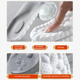 4PCS Unisex PU Orthopedic Insoles Super Soft For Shoes 신발깔창 Antibacterial Deodorization Sweat Absorption Insert Running ShoesPad